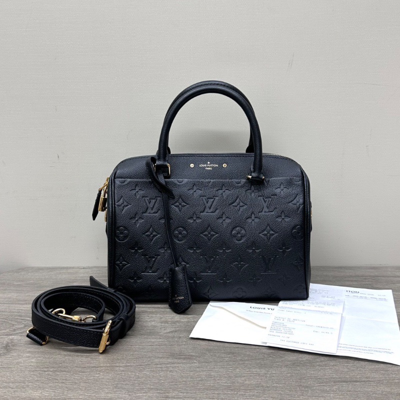 LV牛皮壓花Speedy25手提斜背包 26*18*16 98新配件塵袋購證-1