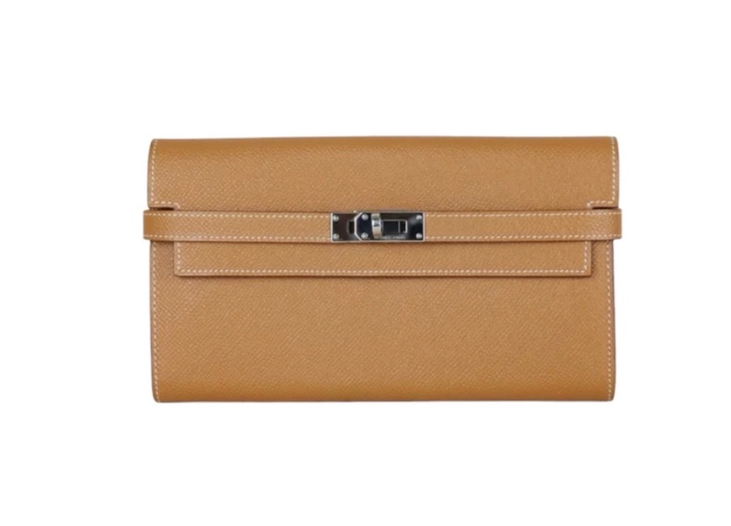 「JL精品代購」98新 Hermes 愛馬仕 Kelly 金棕銀扣-1