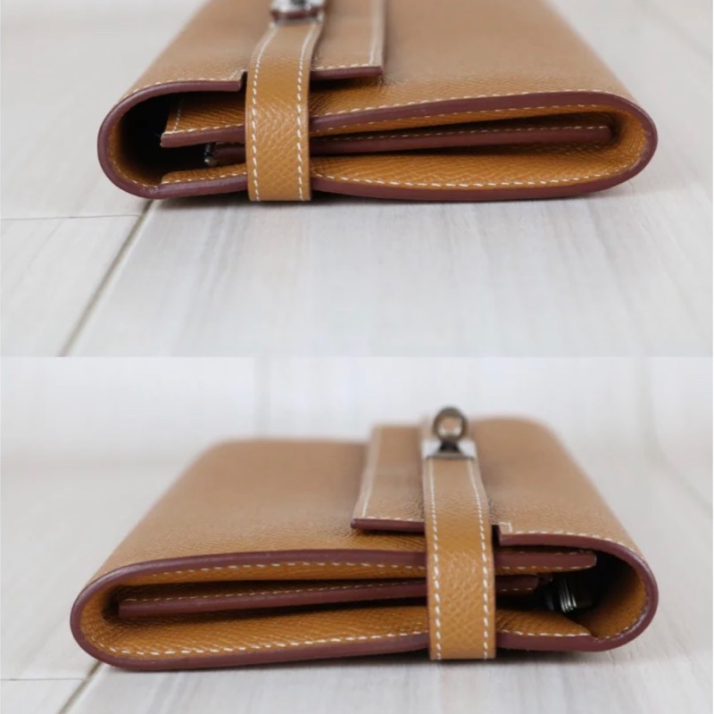 「JL精品代購」98新 Hermes 愛馬仕 Kelly 金棕銀扣-4