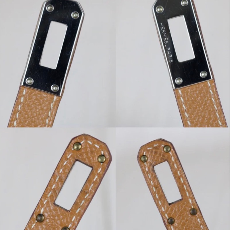 「JL精品代購」98新 Hermes 愛馬仕 Kelly 金棕銀扣-8