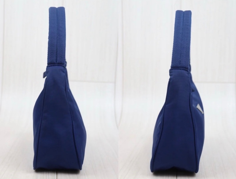 「JL精品代購」9新 Prada 深藍色 hobo腋下包-3