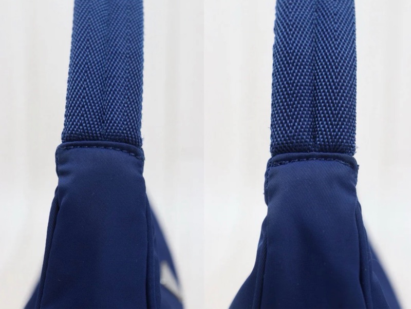 「JL精品代購」9新 Prada 深藍色 hobo腋下包-4