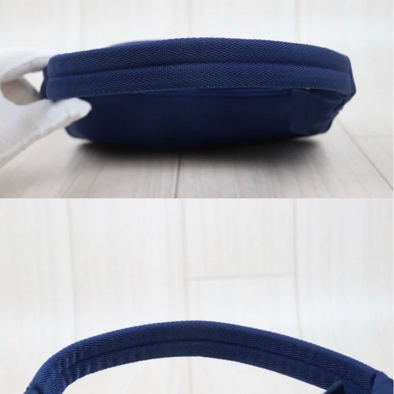 「JL精品代購」9新 Prada 深藍色 hobo腋下包-5