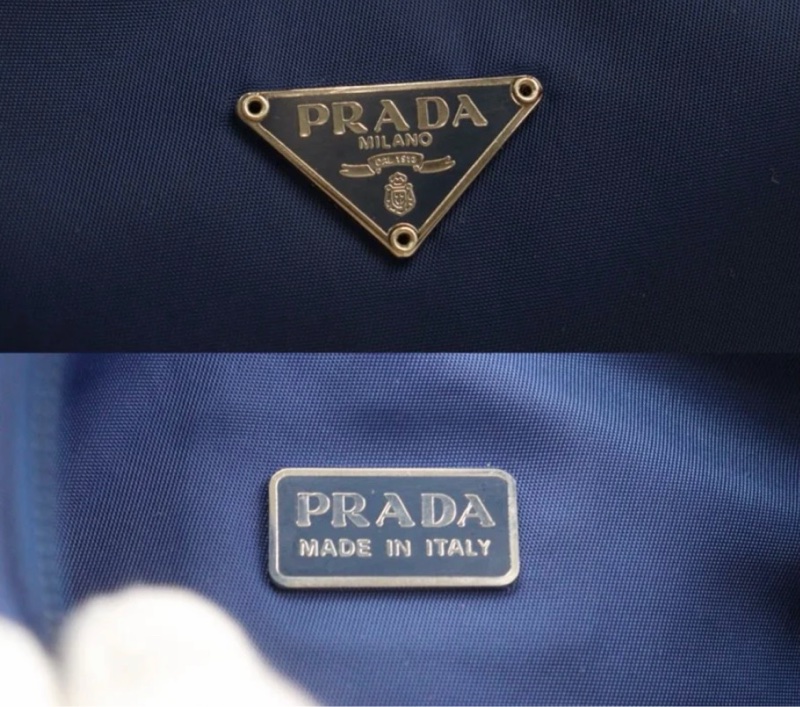 「JL精品代購」9新 Prada 深藍色 hobo腋下包-9