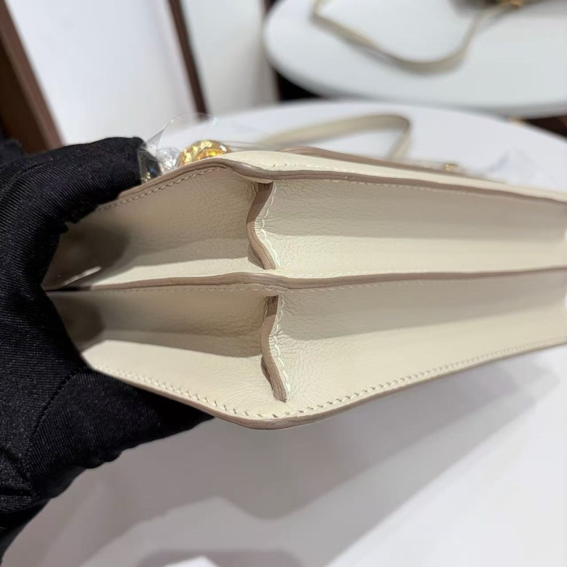 🌈Hermes🧡Roulis 23🌟奶昔白金扣🧡98.5新🌟Evercolor皮🌟愛馬仕🌟-5