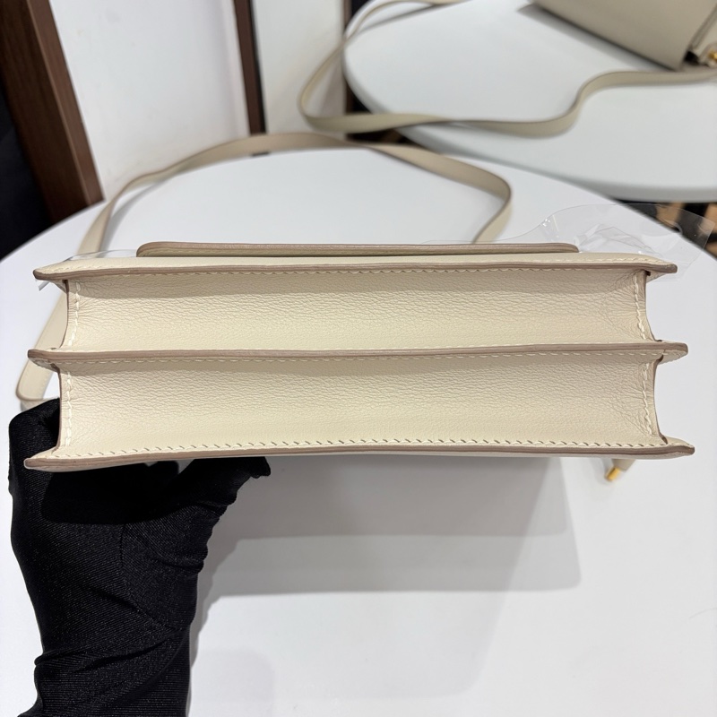 🌈Hermes🧡Roulis 23🌟奶昔白金扣🧡98.5新🌟Evercolor皮🌟愛馬仕🌟-7