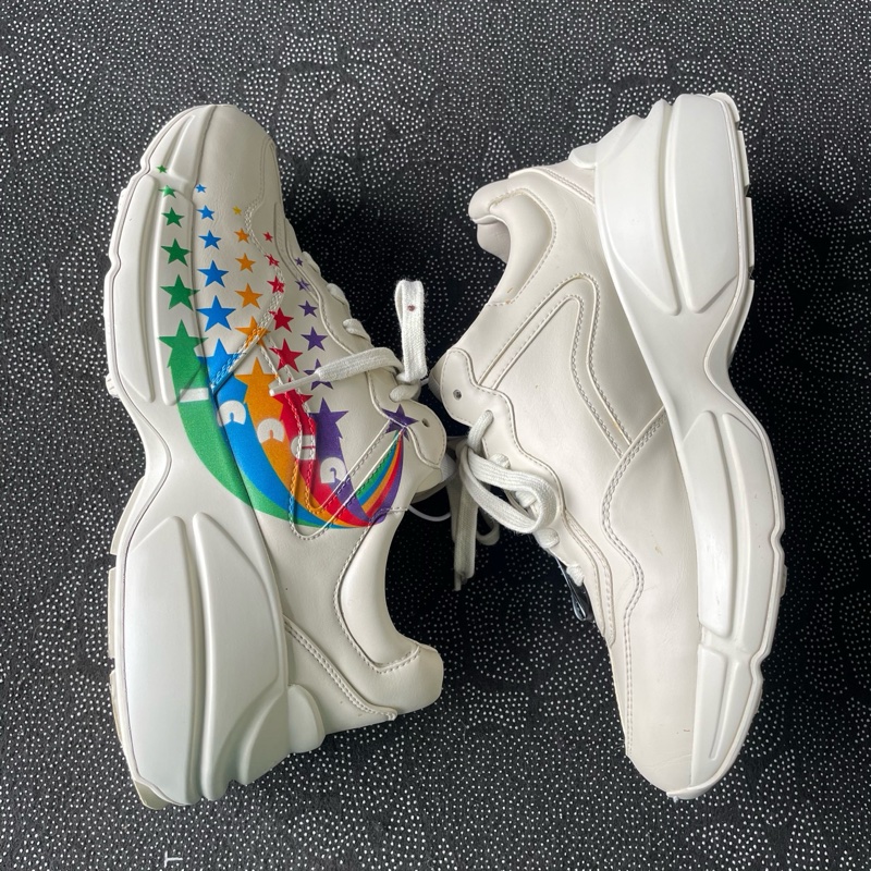 98新 gucci星星老爹鞋39.5碼無盒無塵袋 成色新磨損小-2