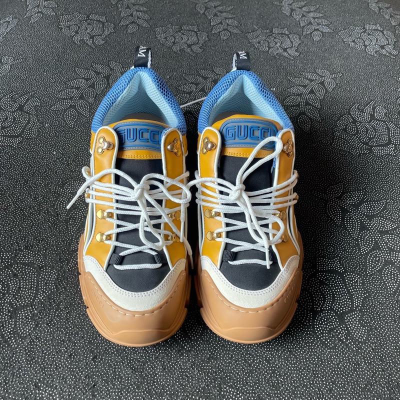 閒置新 gucci黃棕登山鞋42碼 無盒無塵袋-1