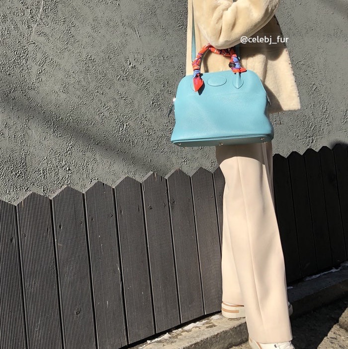 愛馬仕Hermes bolide 30 北方藍EP皮金釦 D刻-2