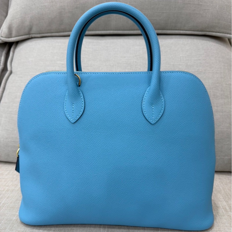 愛馬仕Hermes bolide 30 北方藍EP皮金釦 D刻-4