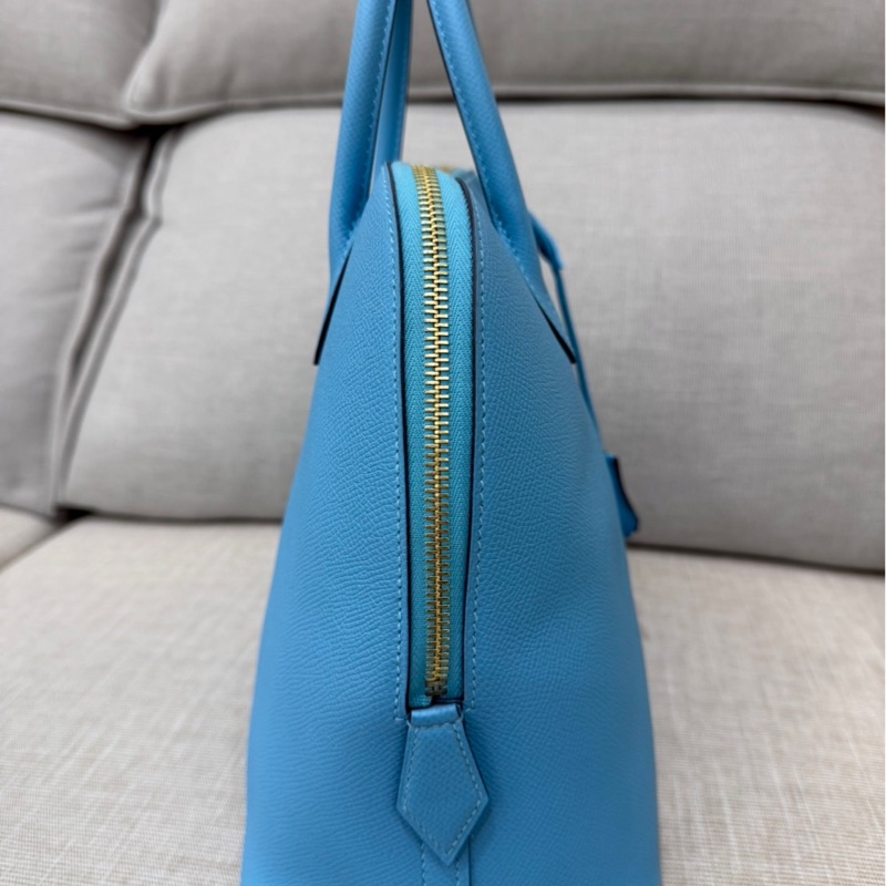 愛馬仕Hermes bolide 30 北方藍EP皮金釦 D刻-5