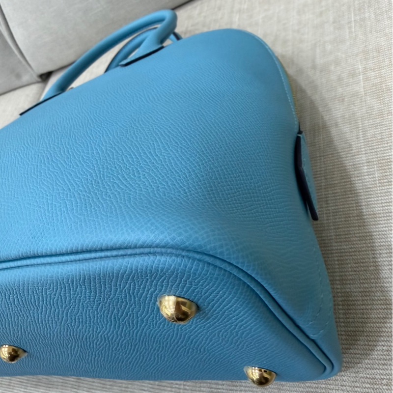 愛馬仕Hermes bolide 30 北方藍EP皮金釦 D刻-7