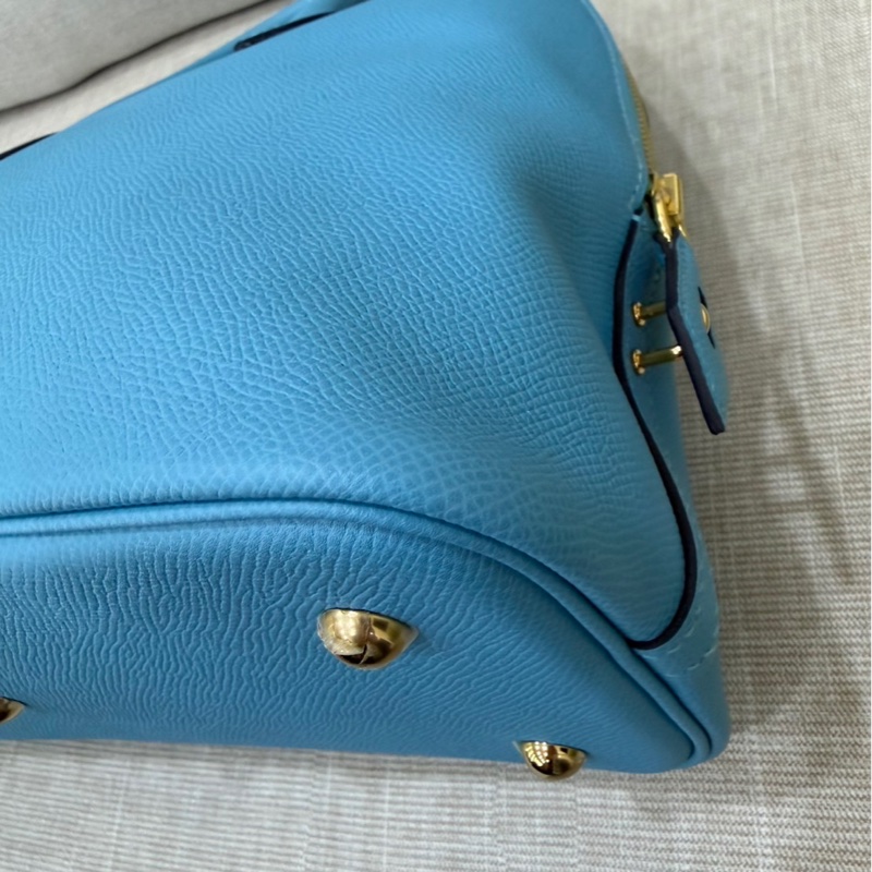 愛馬仕Hermes bolide 30 北方藍EP皮金釦 D刻-9