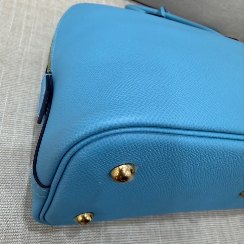 愛馬仕Hermes bolide 30 北方藍EP皮金釦 D刻-10