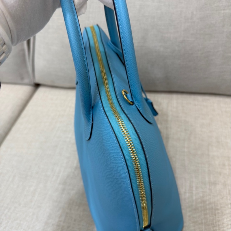 愛馬仕Hermes bolide 30 北方藍EP皮金釦 D刻-13