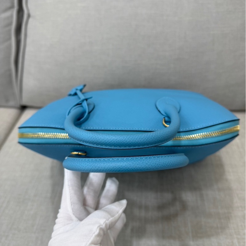 愛馬仕Hermes bolide 30 北方藍EP皮金釦 D刻-14