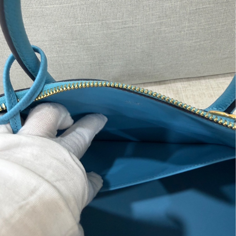 愛馬仕Hermes bolide 30 北方藍EP皮金釦 D刻-23