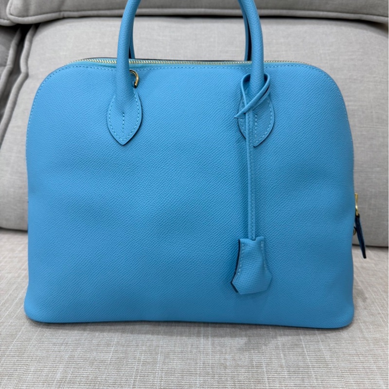 愛馬仕Hermes bolide 30 北方藍EP皮金釦 D刻-35