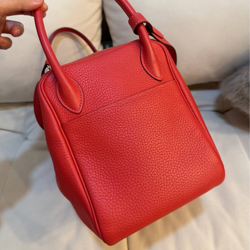 Hermes Lindy30 杜鵑紅 TC皮銀扣-3