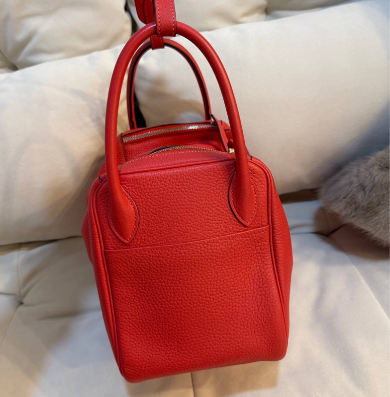 Hermes Lindy30 杜鵑紅 TC皮銀扣-6