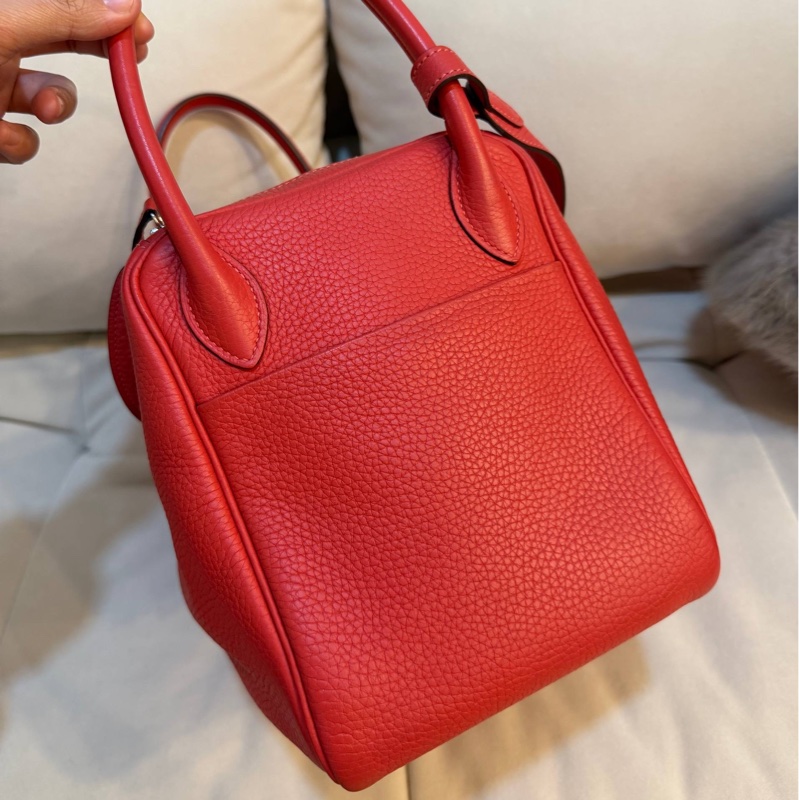Hermes Lindy30 杜鵑紅 TC皮銀扣-8