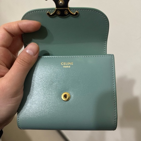CELINE 藍色 三折短夾 使用幾次