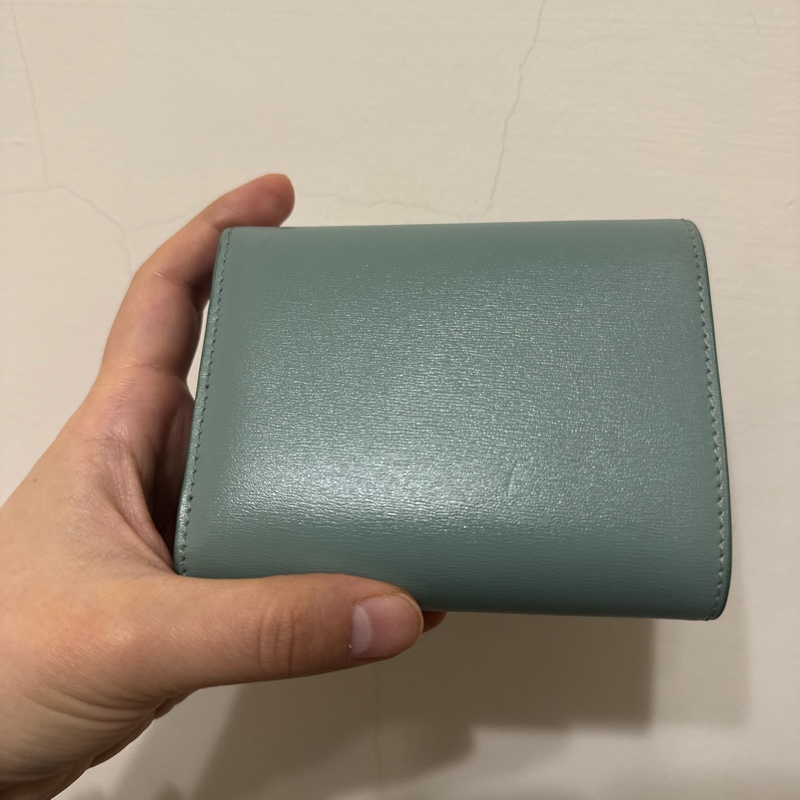 CELINE 藍色 三折短夾 使用幾次-6