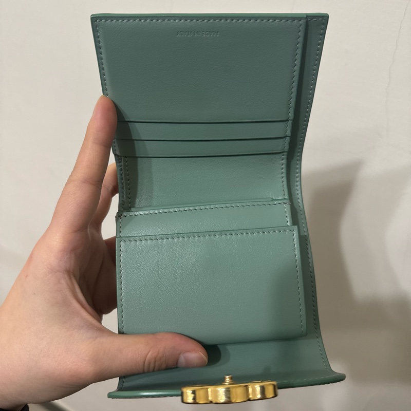 CELINE 藍色 三折短夾 使用幾次-11