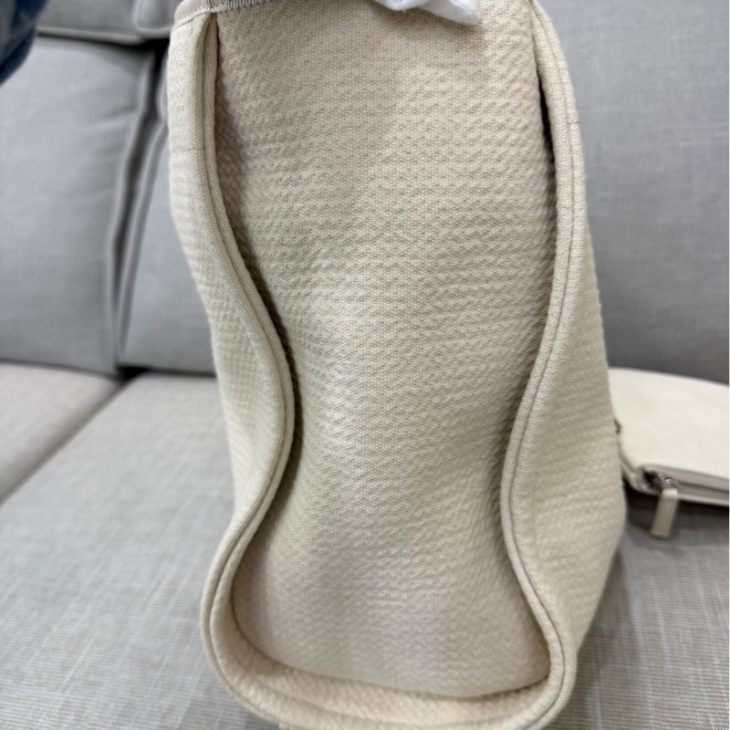 香奈兒CHANEL 經典Deauville帆布鏈帶托特包(米白)-8