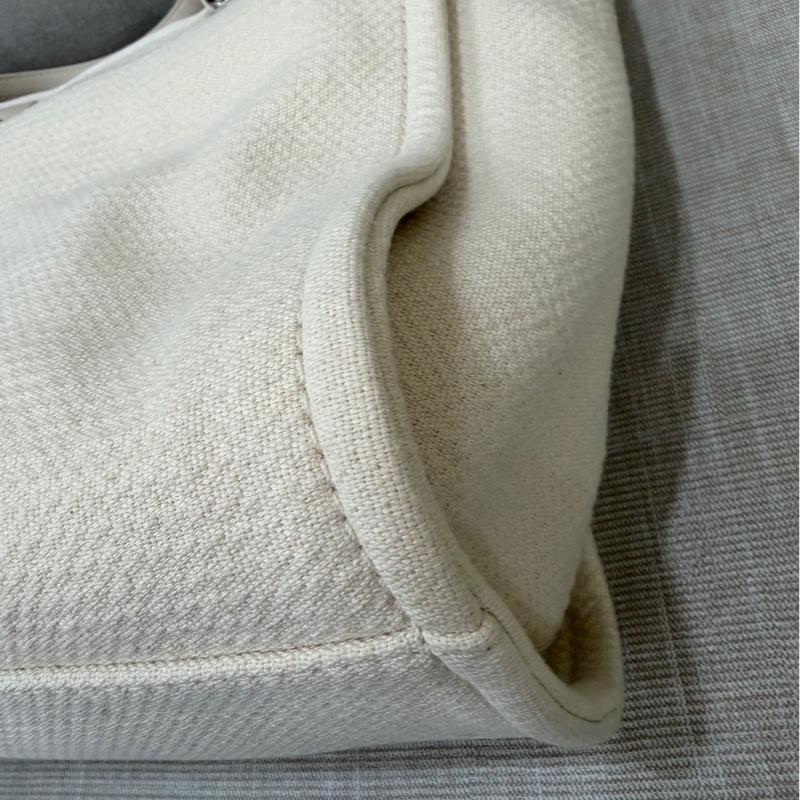 香奈兒CHANEL 經典Deauville帆布鏈帶托特包(米白)-11