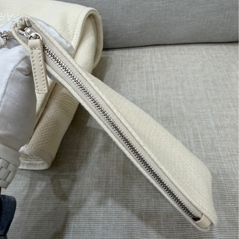 香奈兒CHANEL 經典Deauville帆布鏈帶托特包(米白)-28