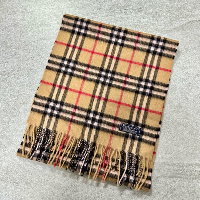BURBERRY經典格紋羊絨圍巾 極美✨-0