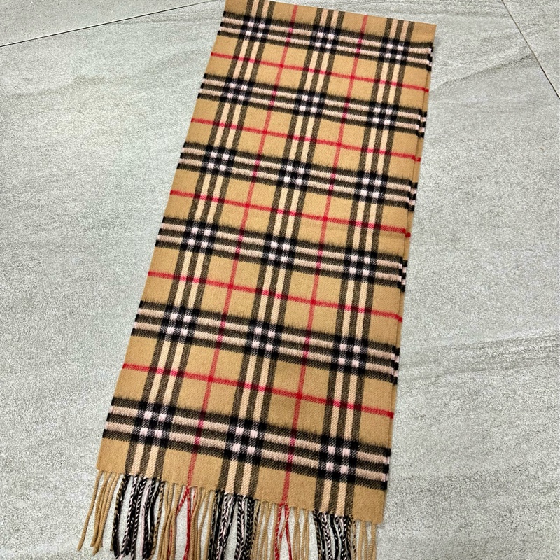 BURBERRY經典格紋羊絨圍巾 極美✨-4