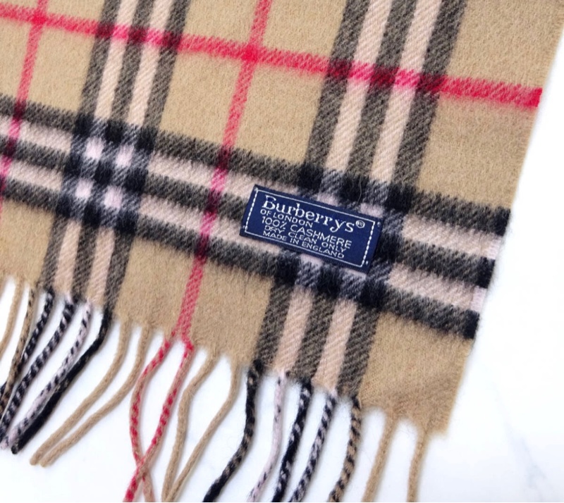 BURBERRY經典格紋羊絨圍巾 極美✨-16