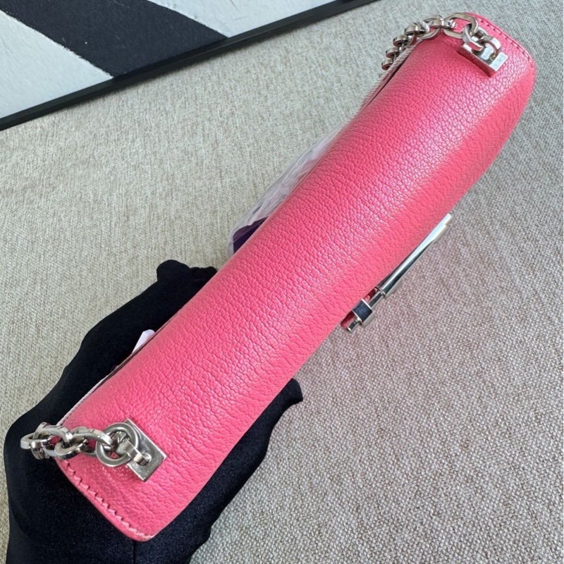 🌈Hermes💗Mini Verrou💗唇膏粉銀扣💗98新🌟手槍包🌟愛馬仕🌟-4