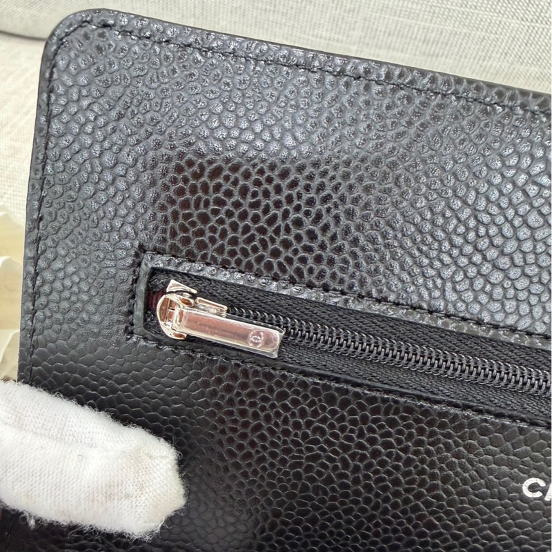 香奈兒 Chanel  經典荔枝紋牛皮 WOC 黑色 銀釦-18