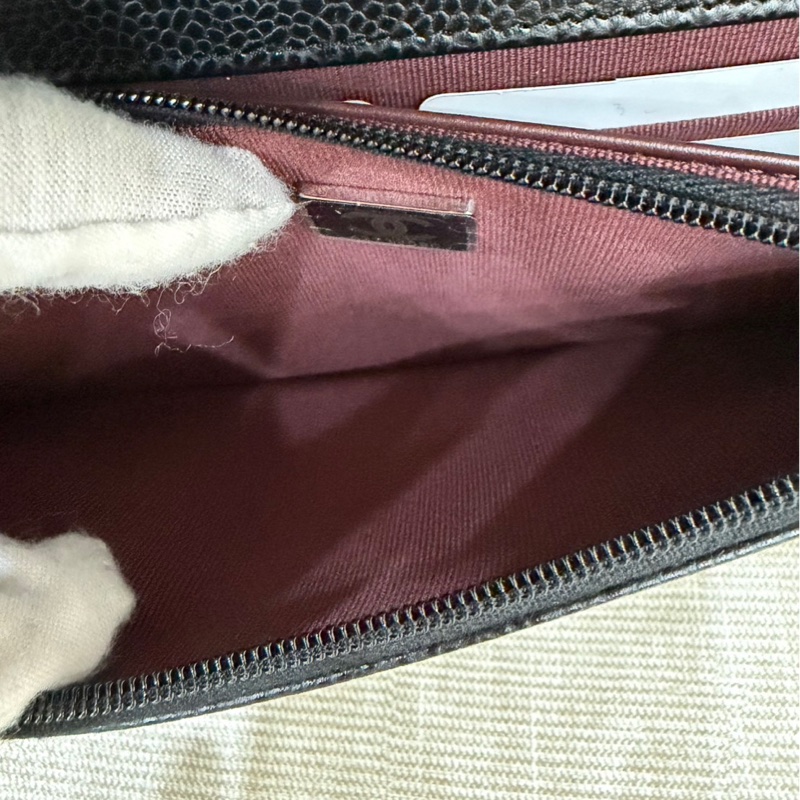 香奈兒 Chanel  經典荔枝紋牛皮 WOC 黑色 銀釦-21