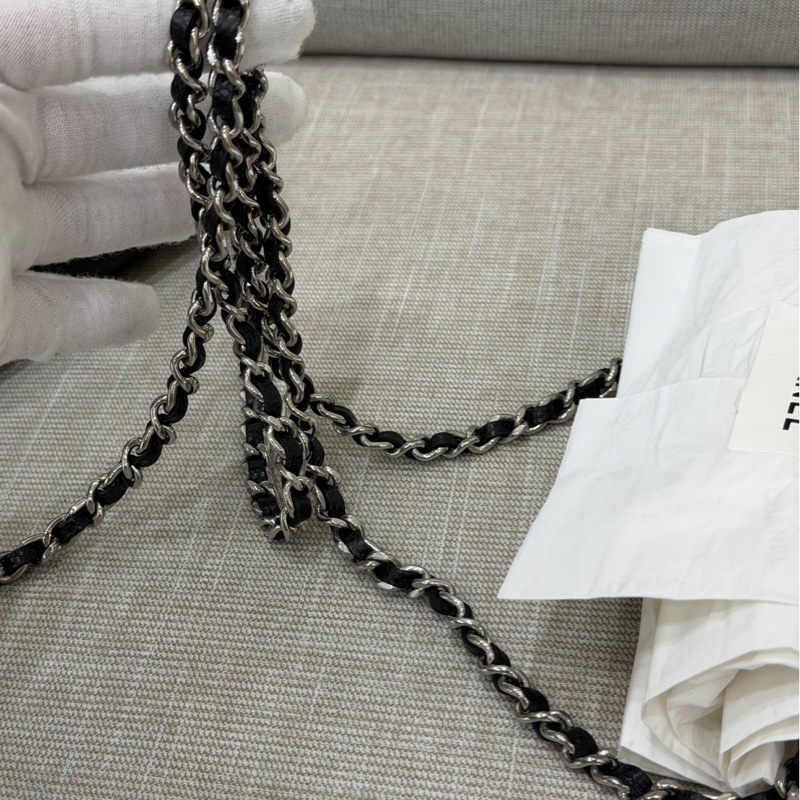 香奈兒 Chanel  經典荔枝紋牛皮 WOC 黑色 銀釦-25