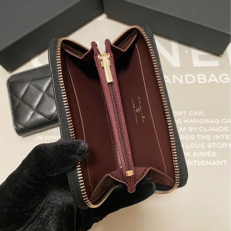 Chanel 全新 現貨 ㄇ字型 加大零錢拉鍊包-4
