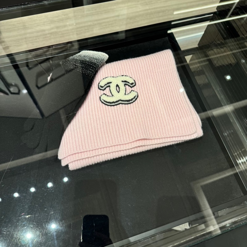 Chanel 全新 現貨 立體雙C 粉色 圍巾-3