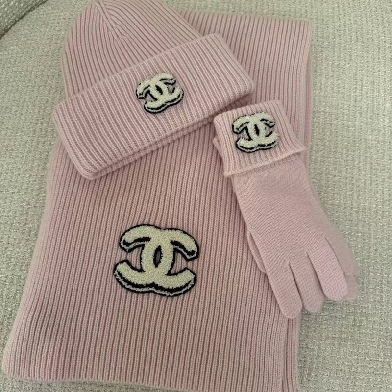 Chanel 全新 現貨 立體雙C 粉色 圍巾-5