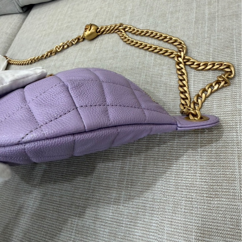 Chanel 香奈兒香芋紫愛心調節胸口包 腰包-9