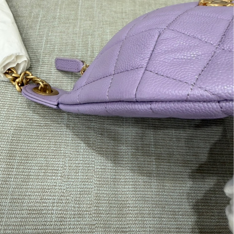 Chanel 香奈兒香芋紫愛心調節胸口包 腰包-10