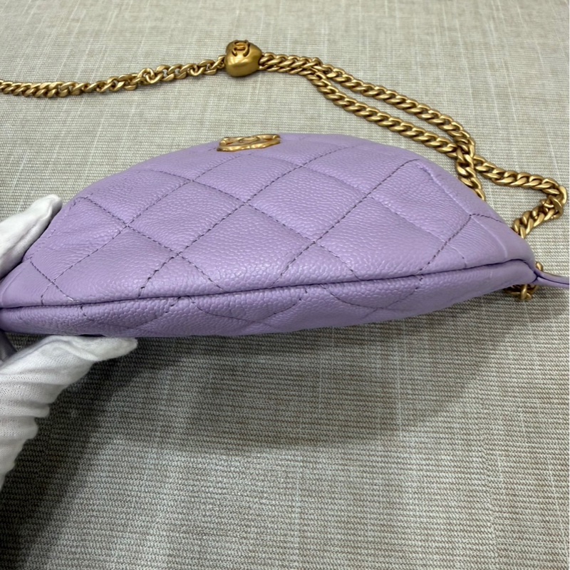 Chanel 香奈兒香芋紫愛心調節胸口包 腰包-11