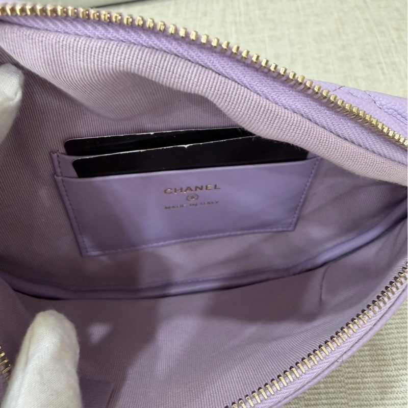Chanel 香奈兒香芋紫愛心調節胸口包 腰包-18