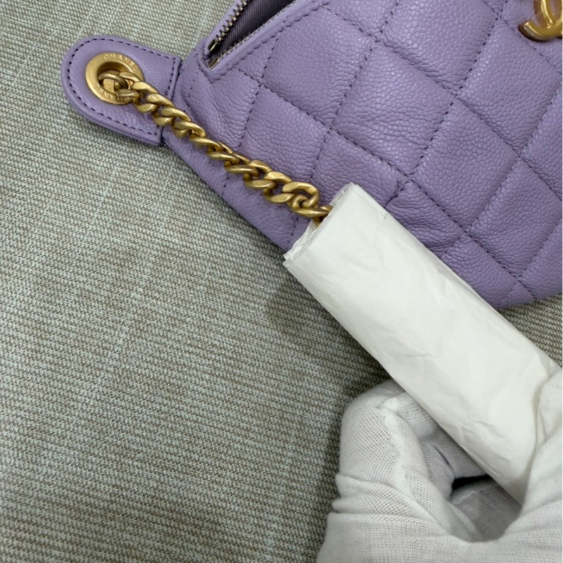 Chanel 香奈兒香芋紫愛心調節胸口包 腰包-20