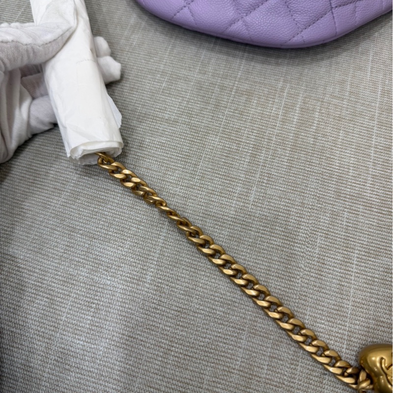 Chanel 香奈兒香芋紫愛心調節胸口包 腰包-23