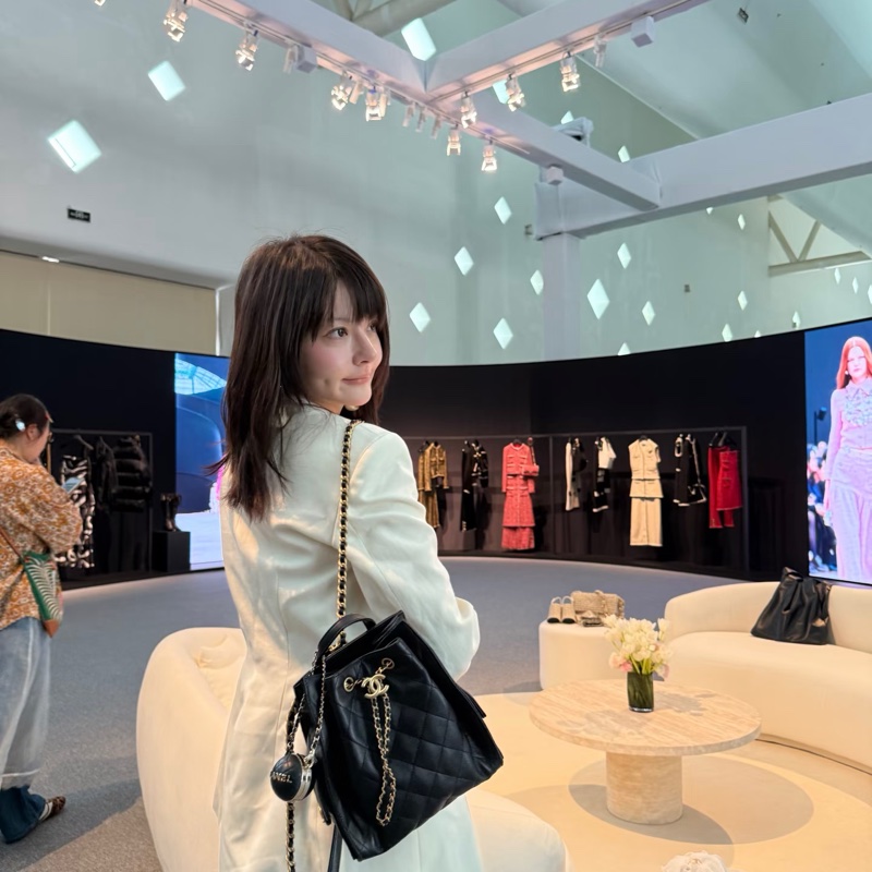 Chanel 全新 現貨 25 後背包 荔枝牛皮 黑金 小號-4