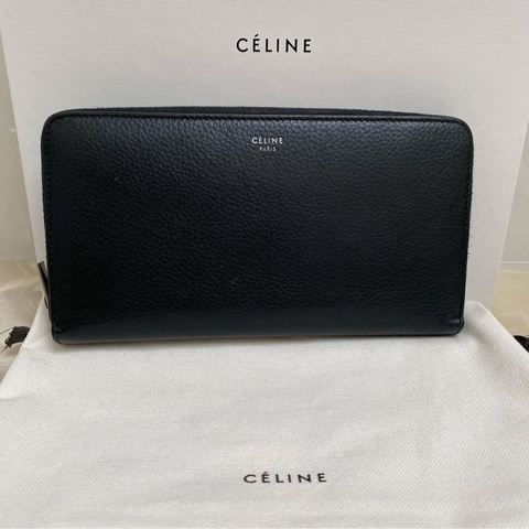 Celine 女士 大號粒面牛皮革拉鍊錢包均碼碼19 X 10 CM