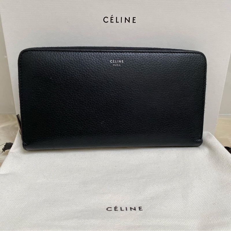 Celine 女士 大號粒面牛皮革拉鍊錢包均碼碼19 X 10 CM-0
